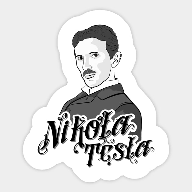 Nikola Tesla science geek nerd Sticker by untagged_shop